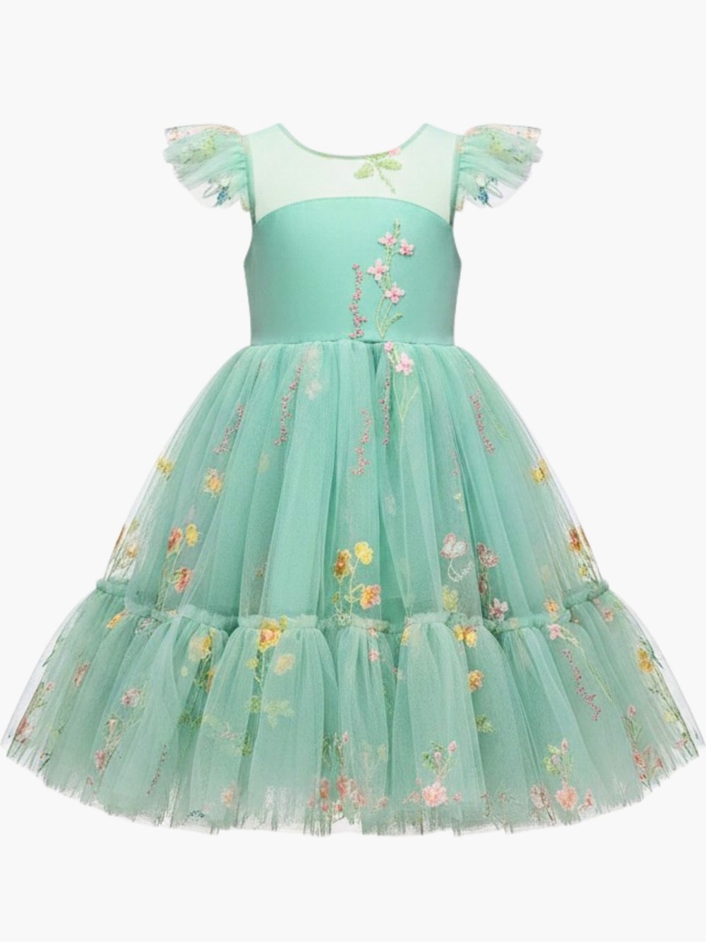 Floral Tulle Party Dress for Girls
